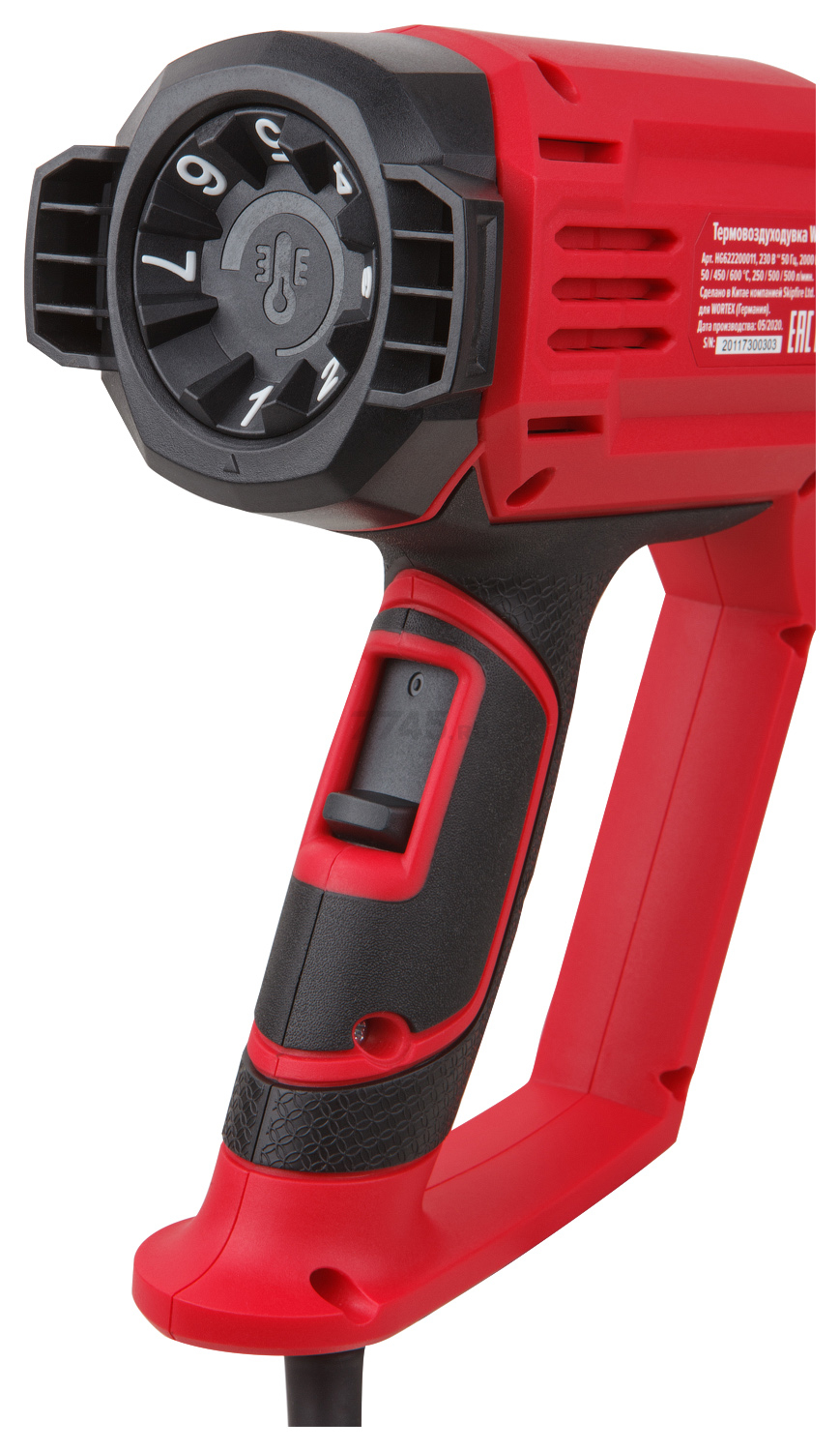 Фен строительный (термовоздуходувка) WORTEX HG 6222 (HG622200011) - Фото 4