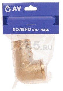 Угольник латунный внутренняя-наружная 3/4" AV ENGINEERING (AVE307002) - Фото 2