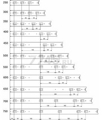 Направляющая шариковая АKS h45 мм L450 мм серебристый (22011) - Фото 2