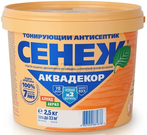 Антисептик СЕНЕЖ Аквадекор рябина 0,9 кг