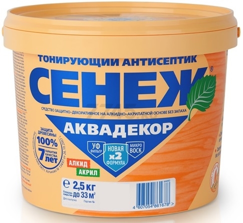 Антисептик СЕНЕЖ Аквадекор папоротник 2,5 кг