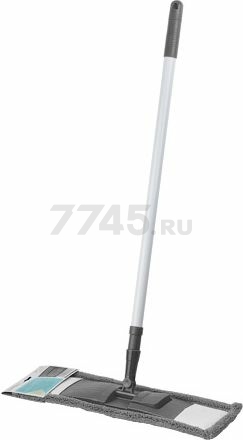 Швабра для пола PERFECTO LINEA с насадкой из микрофибры серая (43-392019)