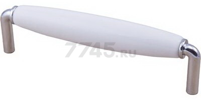 Ручка мебельная скоба AKS Selena-128 хром, белый (53091)