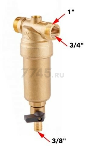 Фильтр магистральный самопромывной AV ENGINEERING 3/4" 100 мкм с манометром (AVE115702) - Фото 9