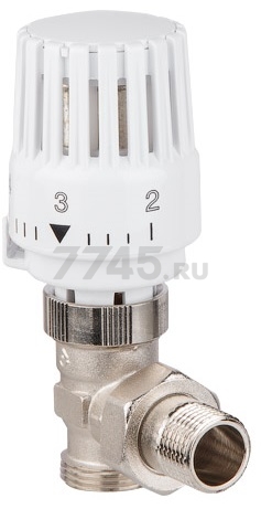 Кран вентильный для радиатора 1/2"х3/4" угловой с термоголовой AV ENGINEERING (AVE298512)
