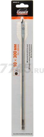 Сверло по дереву перьевое 10х300 мм GEPARD удлиненное (GP0416-10)