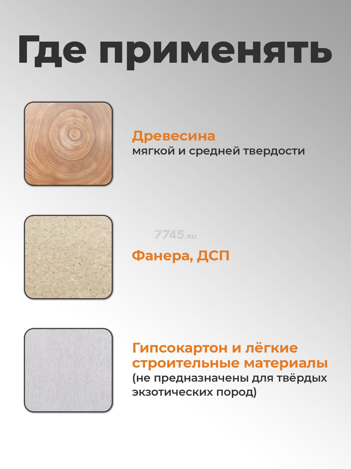 Набор сверл по дереву перьевых 8 штук GEPARD (GP0415-8) - Фото 4