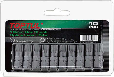 Насадка Spline M10 30 мм 10 штук TOPTUL (FSFA1210G)