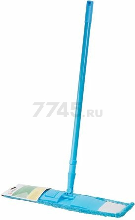 Швабра для пола PERFECTO LINEA Solid с насадкой из микрофибры голубая (43-492022)