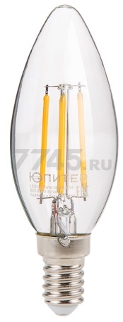 Лампа светодиодная филаментная E14 ЮПИТЕР C37 6 Вт 4000К (JP6002-05)