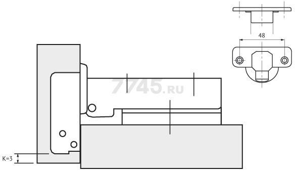 Петля мебельная с доводчиком STARFIX кухонная 105 накладная (SMF-95501) - Фото 2