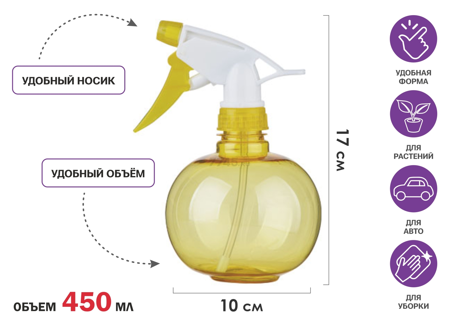 Опрыскиватель ручной 0,45 л PERFECTO LINEA (42-201300) - Фото 2