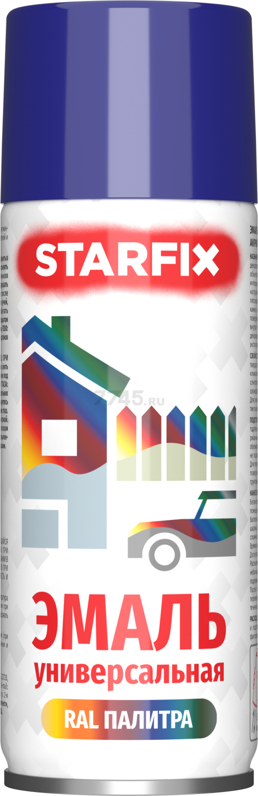 Краска-эмаль аэрозольная универсальная чернильный 5022 STARFIX 520 мл (SM-99050-1)