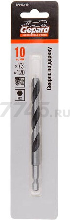 Сверло по дереву корона 10х73х120 мм GEPARD (GP0422-10)
