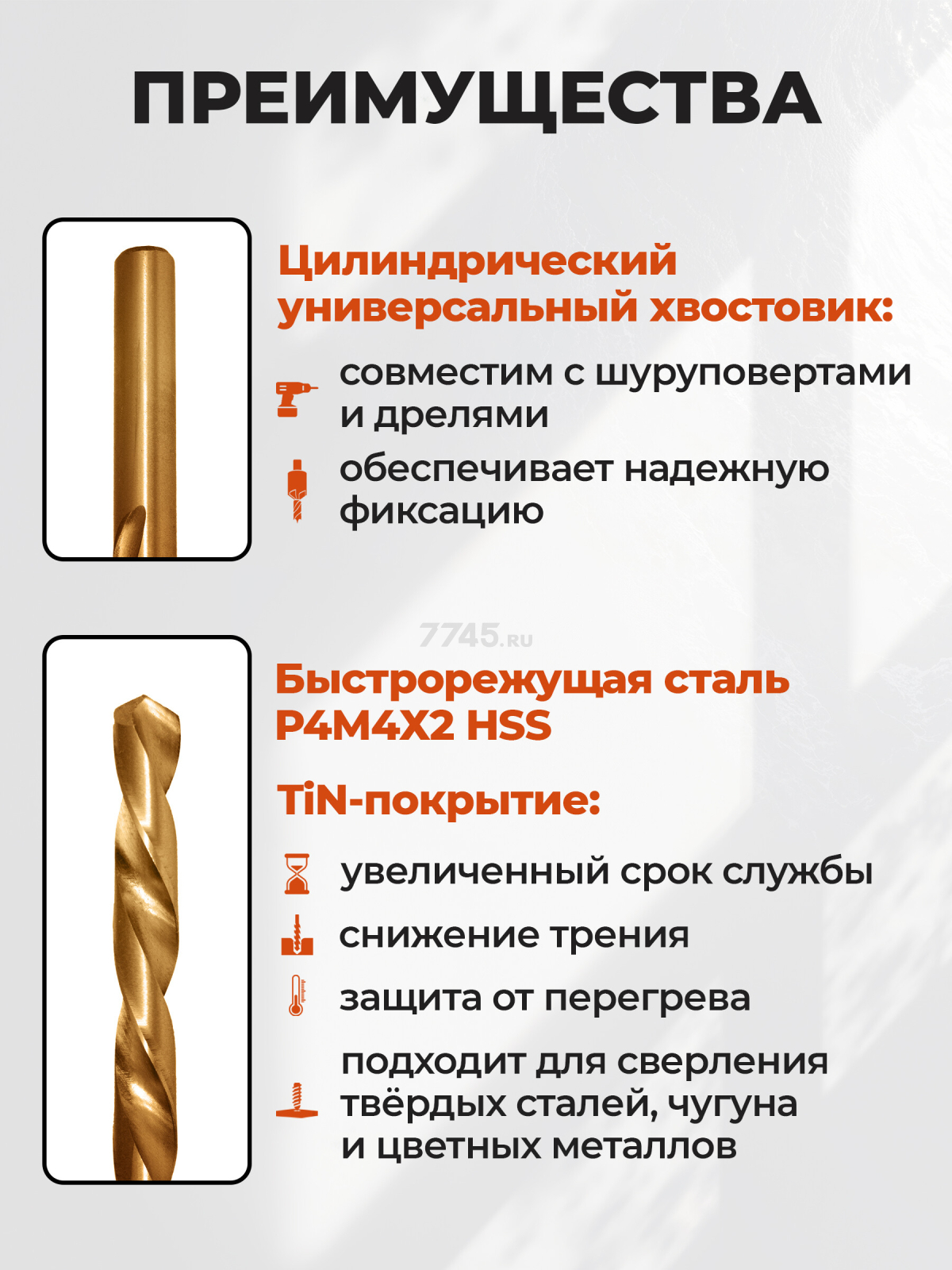 Набор сверл по металлу 13 штук GEPARD (GP1301-13) - Фото 3