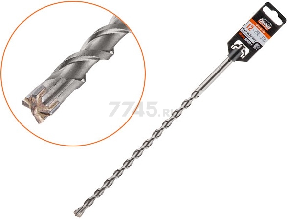 Бур (сверло) SDS-plus 12х250х310 мм GEPARD Quadro-x (GP1212-310)