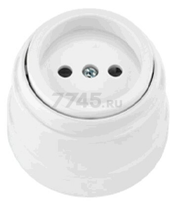 Розетка наружная BYLECTRICA Ретро белая (РА16-0201)