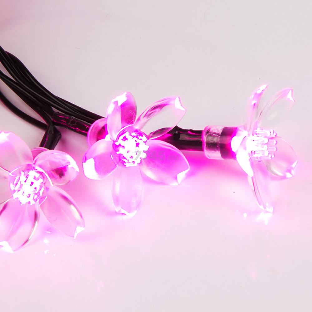 Гирлянда новогодняя светодиодная NEON-NIGHT Цветы Сакуры 7 м 50 диодов розовый (303-038) - Фото 4