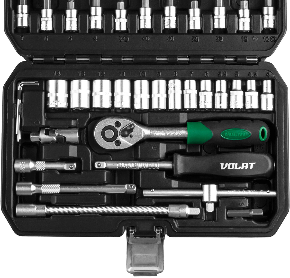 Набор инструментов 1/4" 6 граней 46 предметов ВОЛАТ (18550-46) - Фото 10