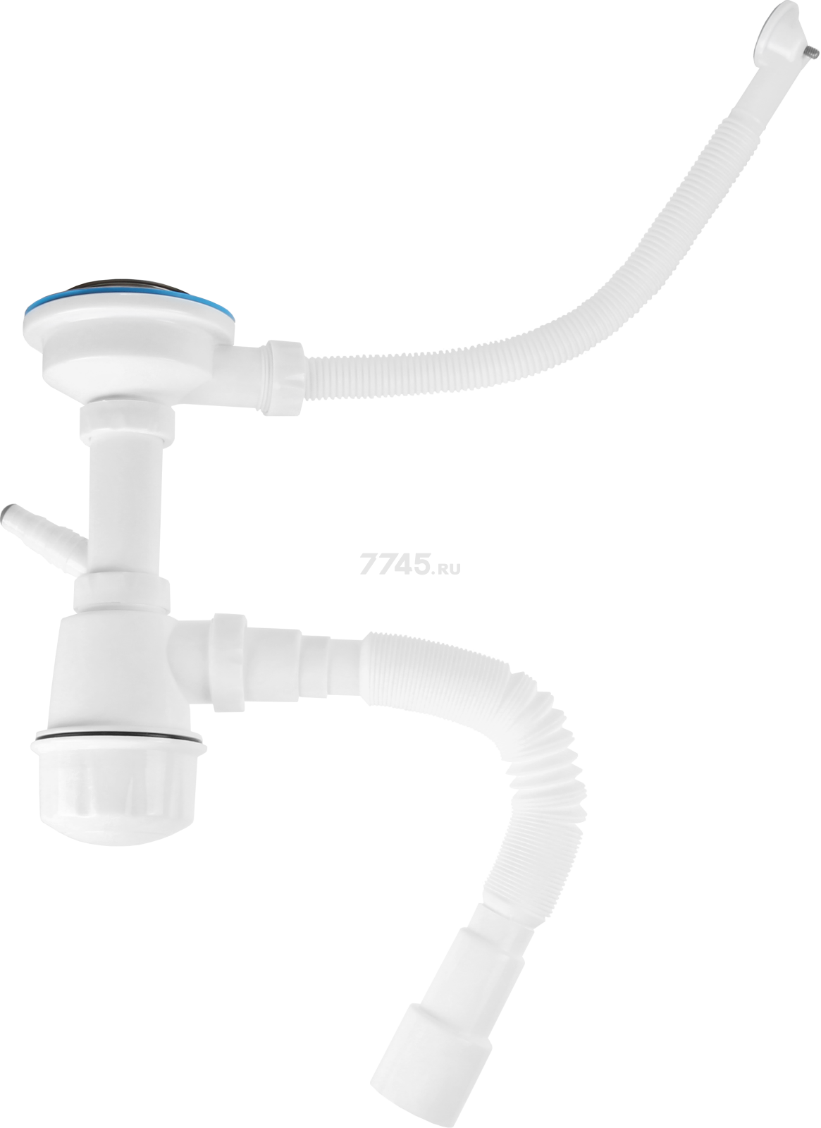 Сифон для кухни выпуск 3 1/2" круглый перелив гибкая труба 1 1/2"- 40/50 мм AV ENGINEERING (AVE129777) - Фото 2