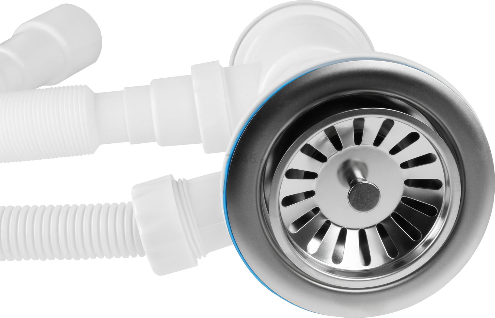 Сифон для кухни выпуск 3 1/2" круглый перелив гибкая труба 1 1/2"- 40/50 мм AV ENGINEERING (AVE129777) - Фото 5