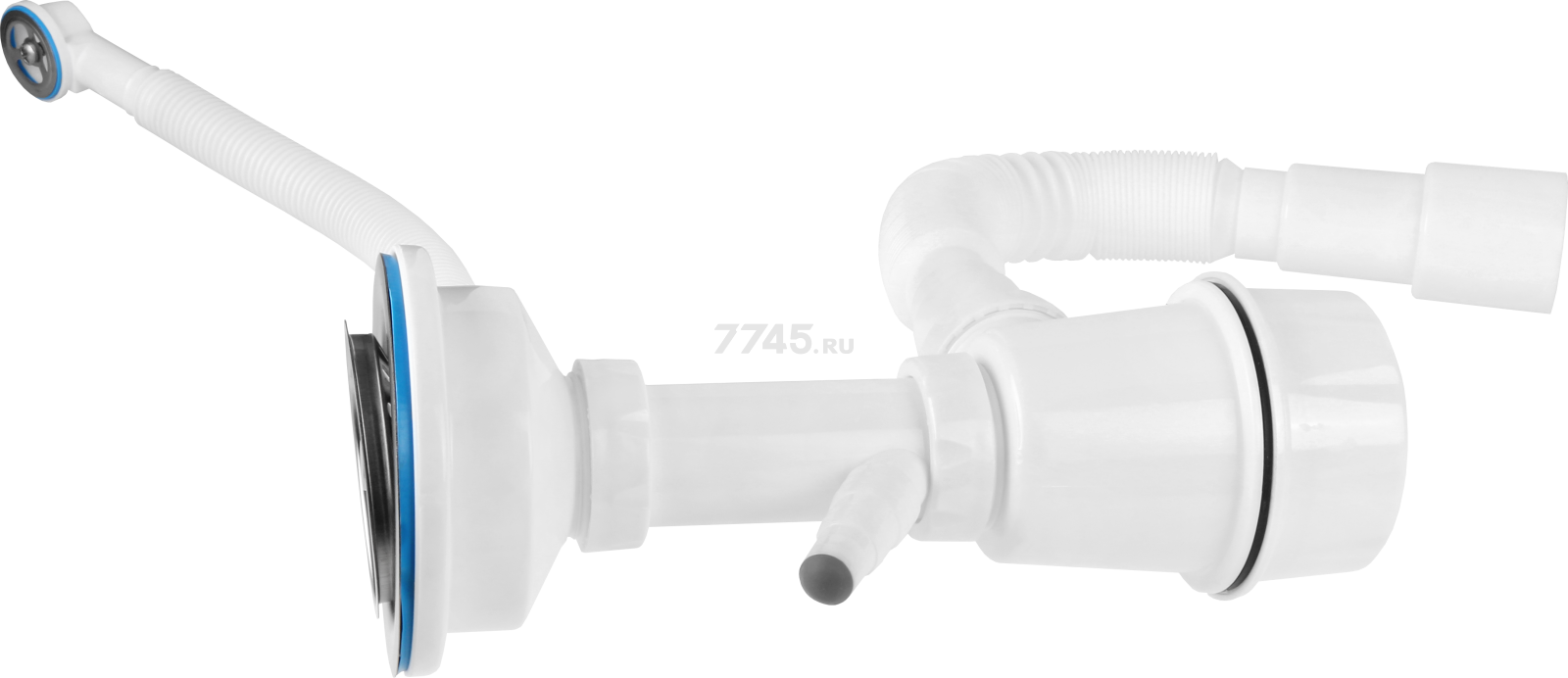 Сифон для кухни выпуск 3 1/2" круглый перелив гибкая труба 1 1/2"- 40/50 мм AV ENGINEERING (AVE129777) - Фото 3