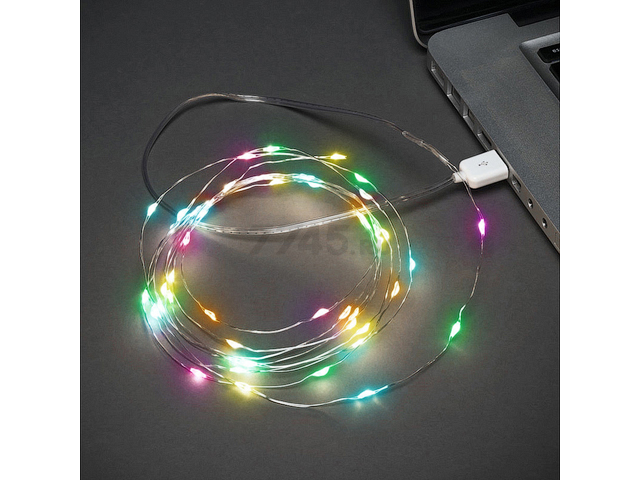 Гирлянда новогодняя светодиодная NEON-NIGHT Роса USB 2 м 20 диодов RGB (315-959)