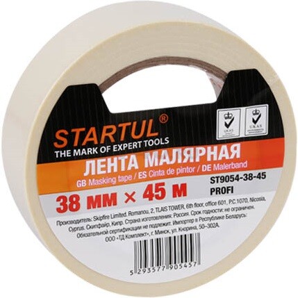 Скотч (лента) малярный 38 мм 45 м STARTUL Profi (ST9054-38-45)