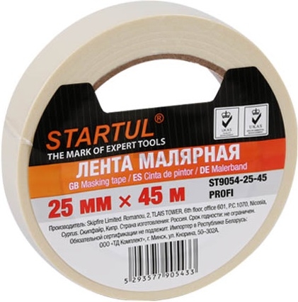 Скотч (лента) малярный 25 мм 45 м STARTUL Profi (ST9054-25-45)