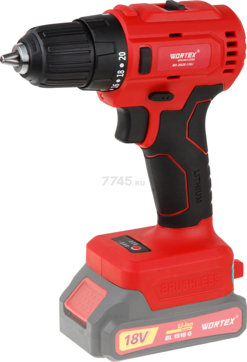 Дрель-шуруповерт аккумуляторная WORTEX BD 2025-1 DLi XLT SET (BD20251DLi1029) - Фото 2