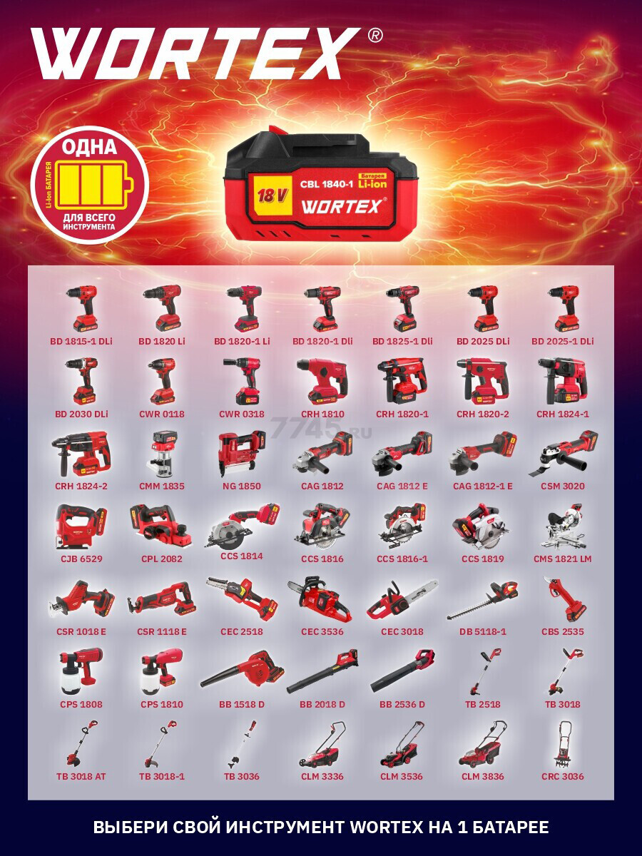 Дрель-шуруповерт аккумуляторная WORTEX BD 2025-1 DLi XLT SET (BD20251DLi1029) - Фото 8