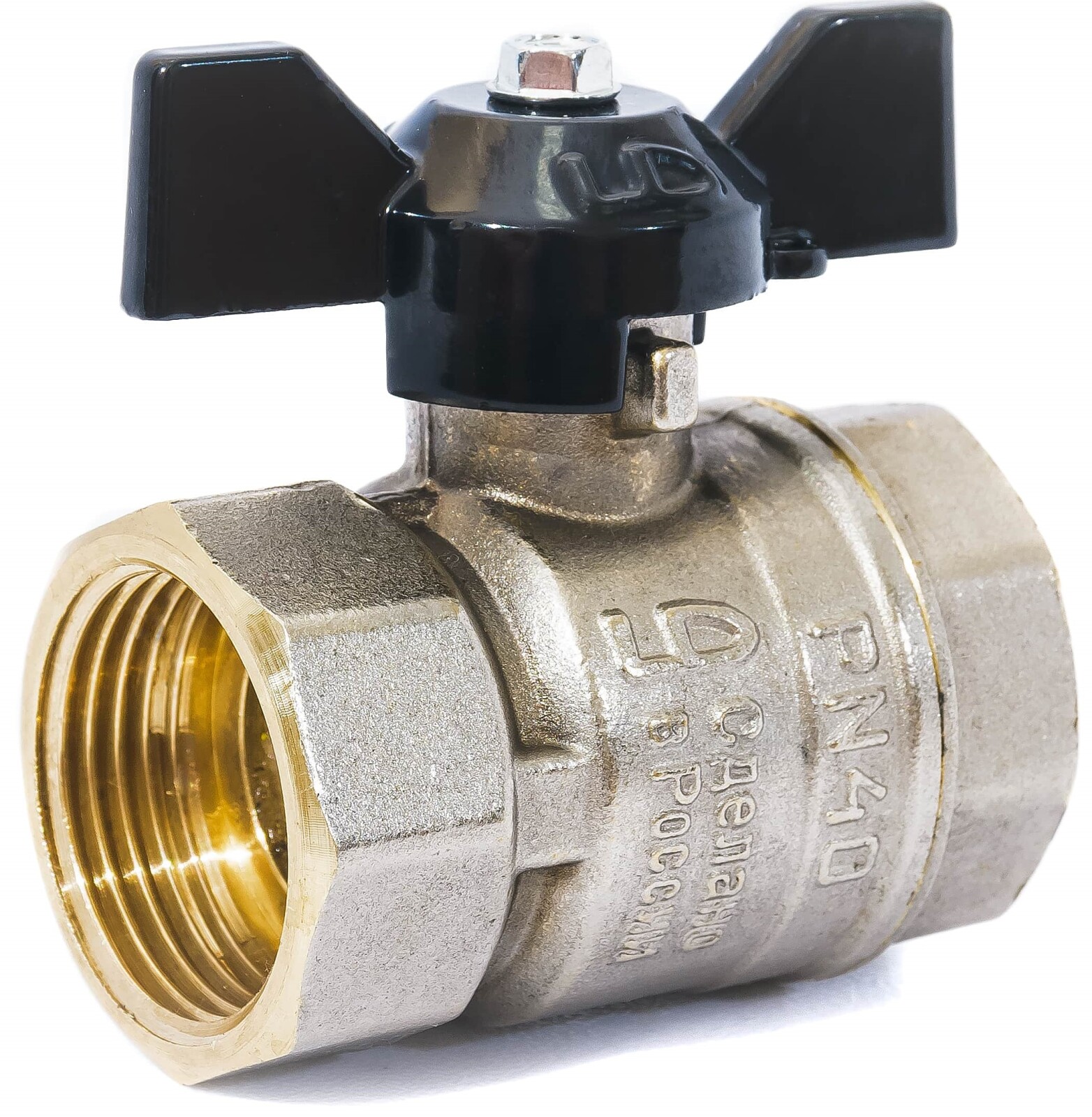 Кран шаровой 3/4" внутренняя резьба бабочка LD PN 40 (LD47.300.20)