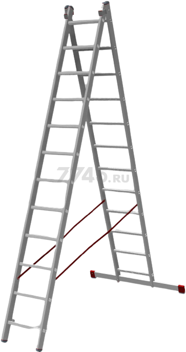 Лестница двухсекционная алюминиевая 562 см 16,9 кг НОВАЯ ВЫСОТА NV522 (5220212)
