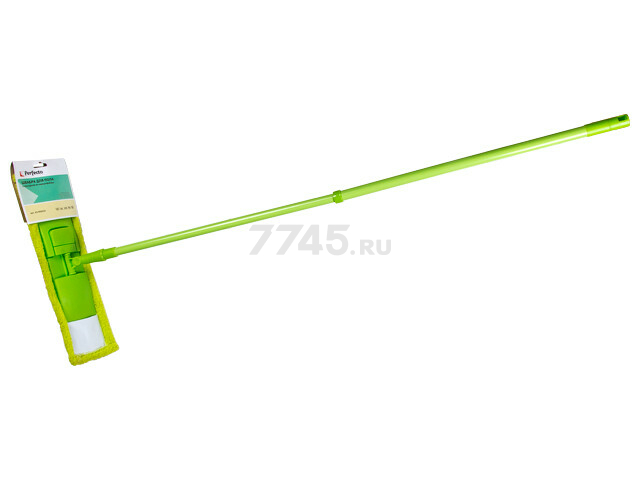 Швабра для пола PERFECTO LINEA Solid с насадкой из микрофибры зеленая (43-492023)