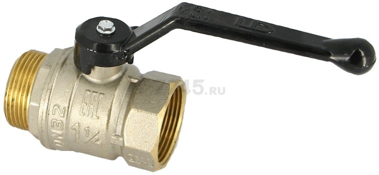 Кран шаровой 1 1/4" наружная-внутренняя резьба рычаг LD PN 40 (LD47.303.32) - Фото 4