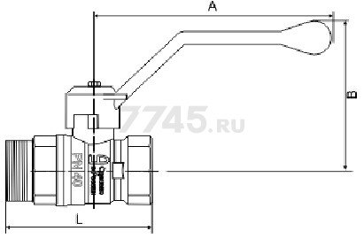 Кран шаровой 1 1/4" наружная-внутренняя резьба рычаг LD PN 40 (LD47.303.32) - Фото 5