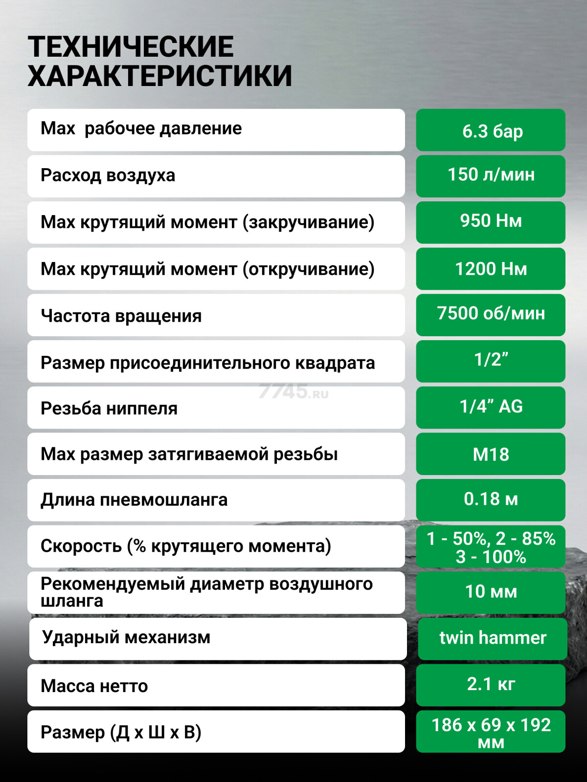 Пневмогайковерт ударный ECO AIW-980S - Фото 8