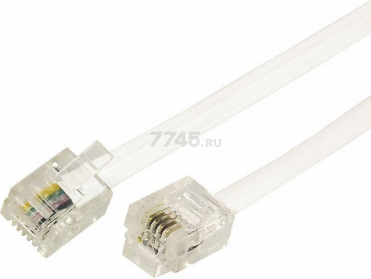 Удлинитель телефонный REXANT RJ-11 10 м белый (18-3101)
