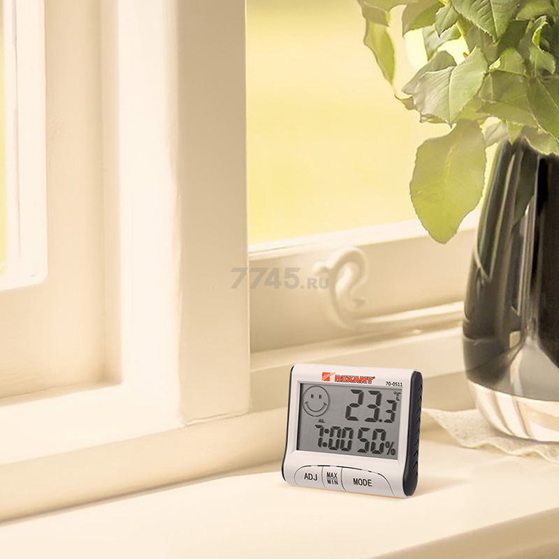 Термогигрометр электронный с часами и функцией будильника REXANT (70-0511) - Фото 6