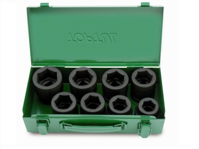 Набор головок ударных 1" 24-41 мм 6 граней 8 предметов TOPTUL (GDAD0803)