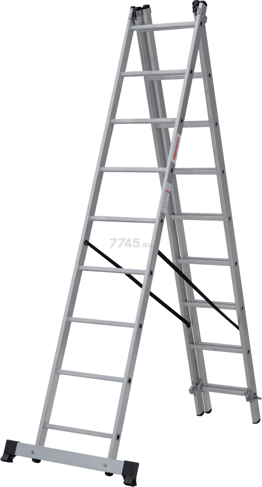 Лестница алюминиевая трехсекционная 552 см НОВАЯ ВЫСОТА NV1230 (1230309)