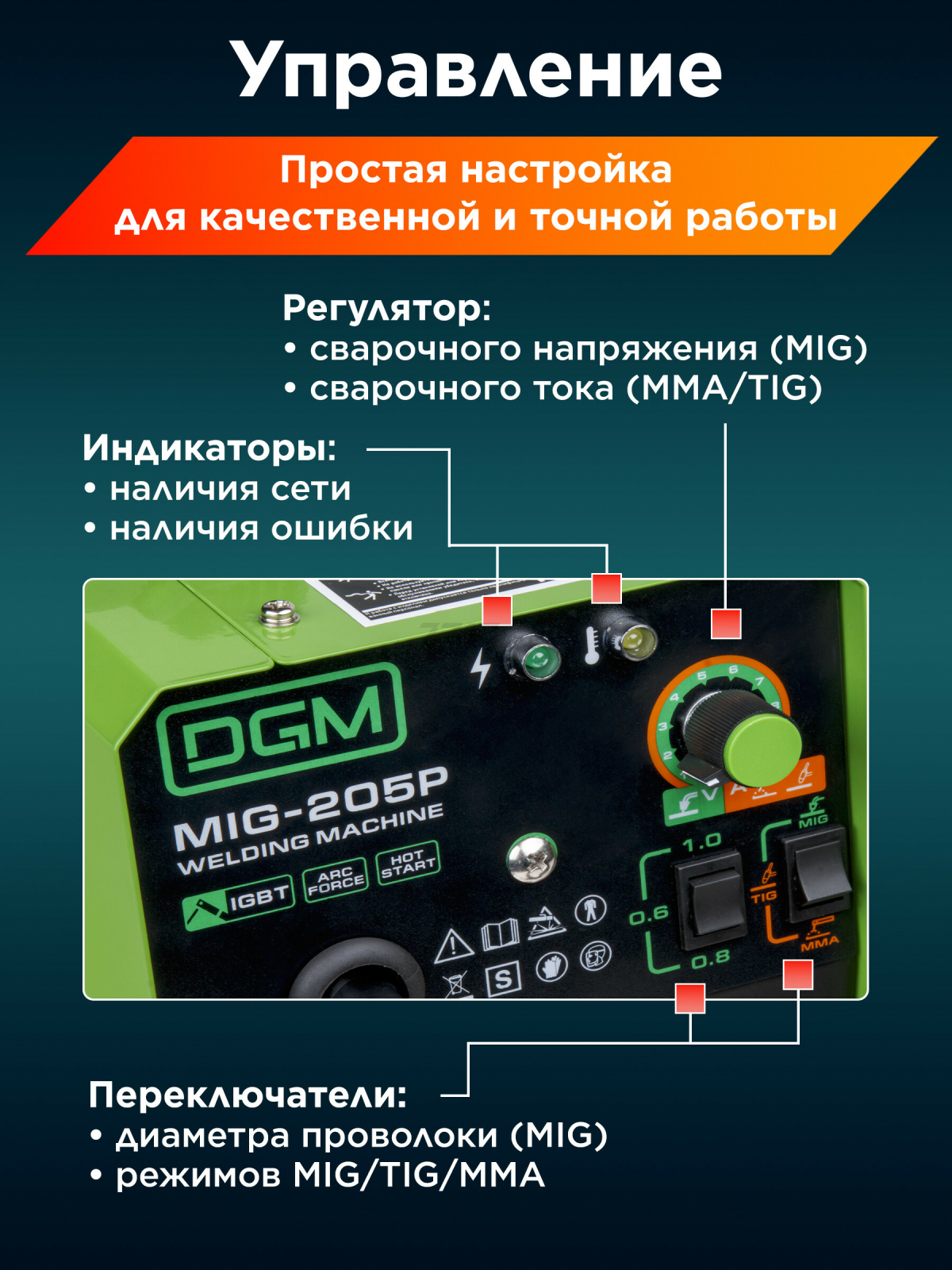 Полуавтомат сварочный DGM MIG-205P - Фото 4