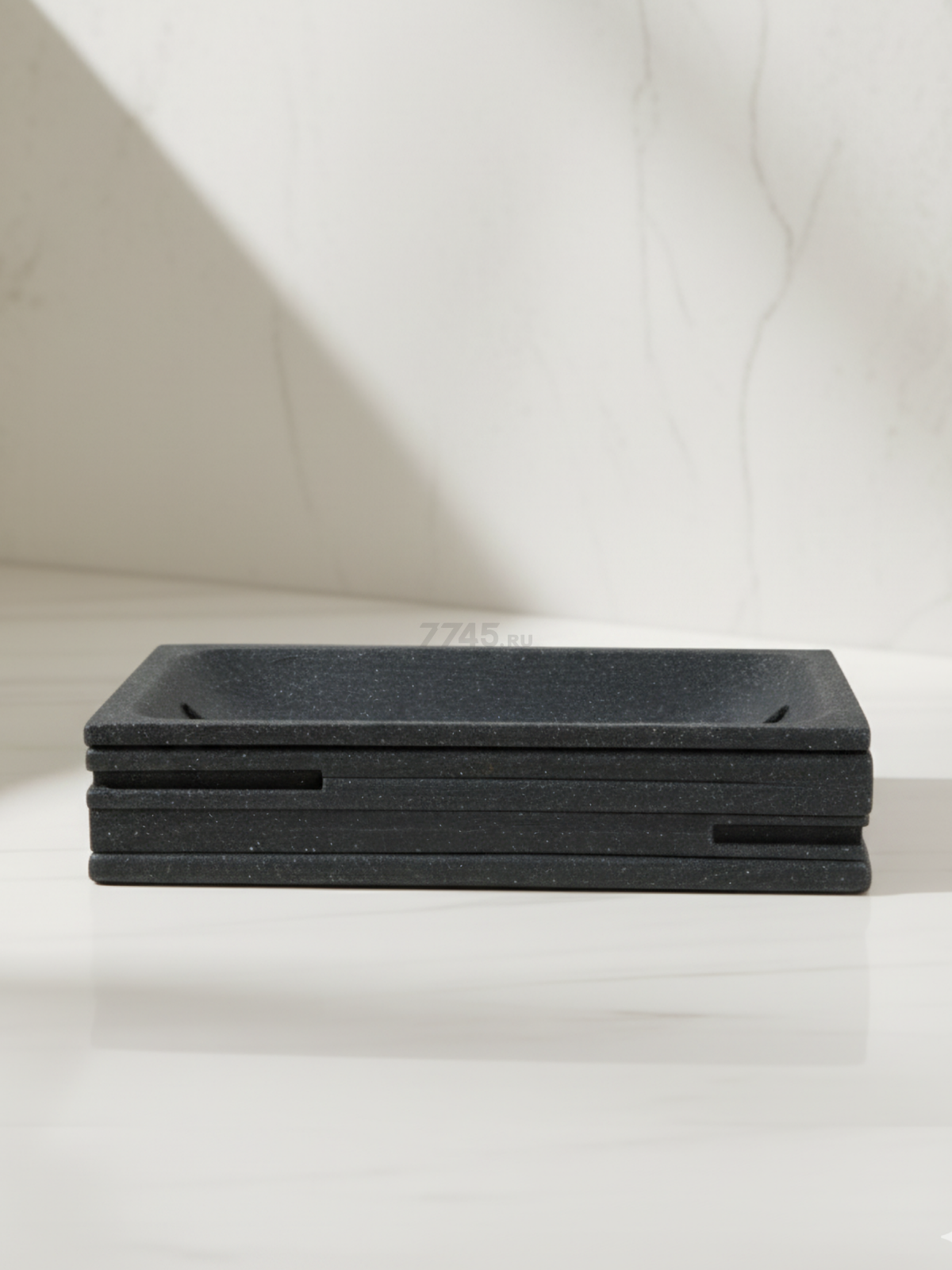 Мыльница PERFECTO LINEA Weathered Sand черная (35-151401) - Фото 4