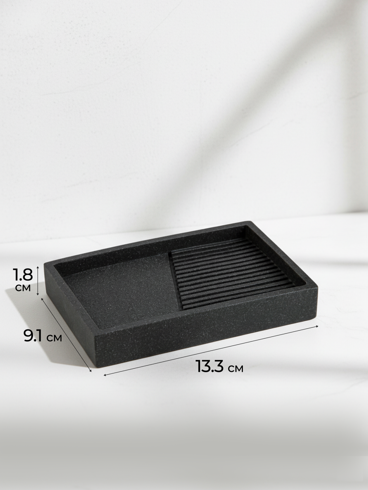 Мыльница PERFECTO LINEA Element черная (35-618403) - Фото 6