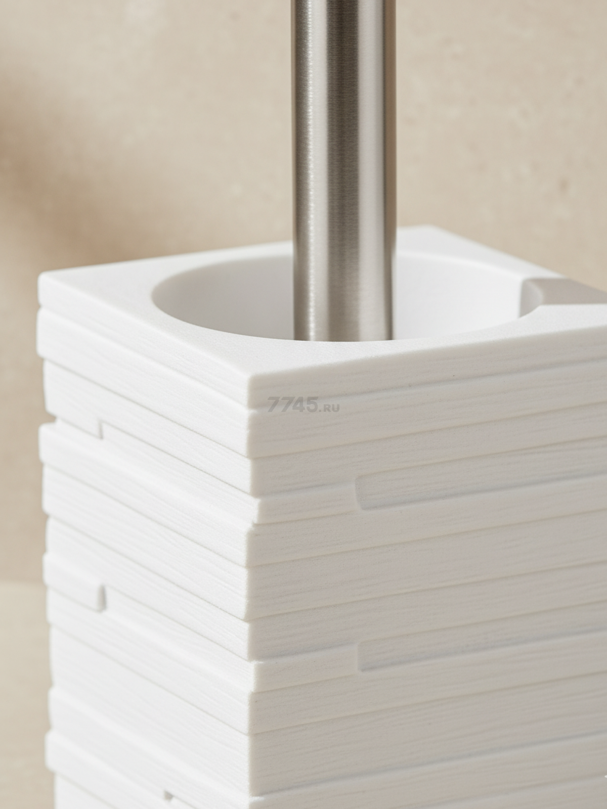 Ершик для унитаза PERFECTO LINEA Weathered Sand белый (35-151503) - Фото 2