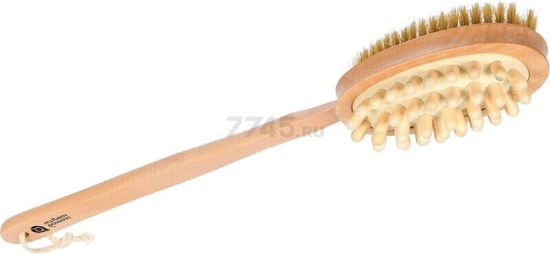 Щетка для тела БАННЫЕ ШТУЧКИ Деревянная двусторонняя с импульсным массажером (40049)