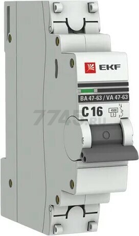Автоматический выключатель EKF PROxima ВА 47-63 1P 16А C 4,5кA (mcb4763-1-16C-pro)
