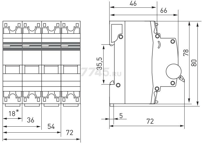 Автоматический выключатель EKF PROxima ВА 47-63 1P 63А C 4,5кA (mcb4763-1-63C-pro) - Фото 4