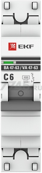 Автоматический выключатель EKF PROxima ВА 47-63 1P 6А C 4,5кA (mcb4763-1-06C-pro) - Фото 3