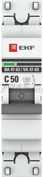 Автоматический выключатель EKF PROxima ВА 47-63 1P 50А C 4,5кA (mcb4763-1-50C-pro) - Фото 2